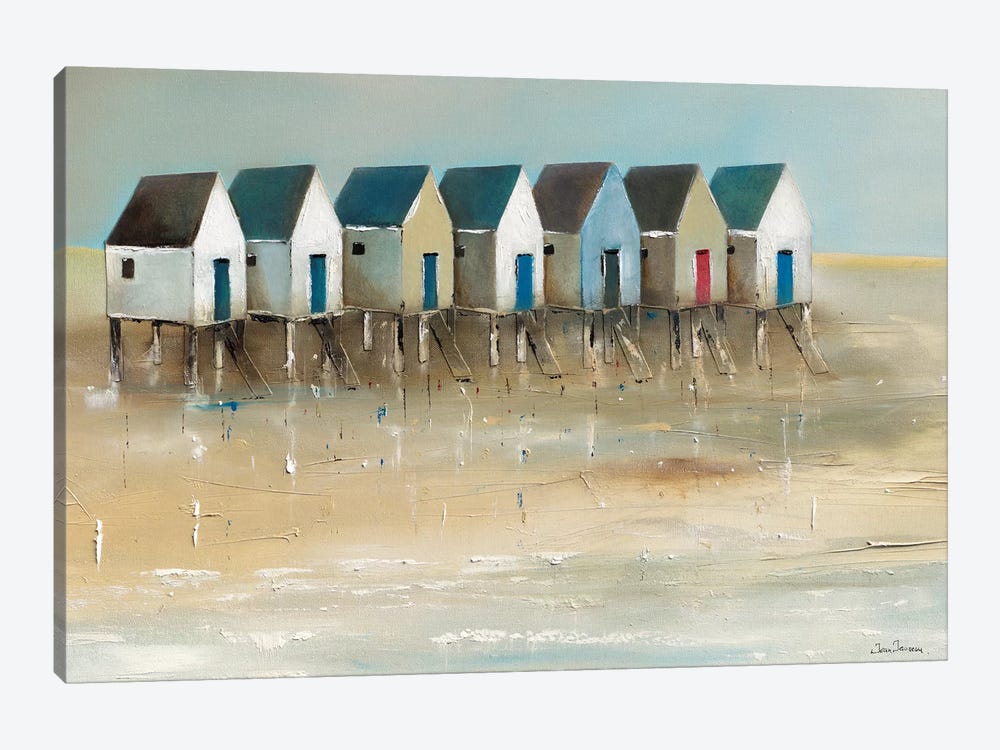Beach Cabins I by Jean Jauneau 1-piece Canvas Artwork