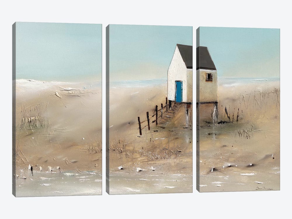 Beach Cabins II by Jean Jauneau 3-piece Canvas Art Print