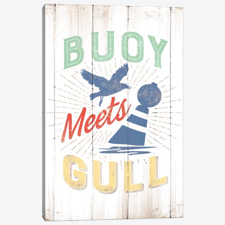 Buoy Meets Gull Canvas Print #JJB13} by JJ Brando Canvas Art Print