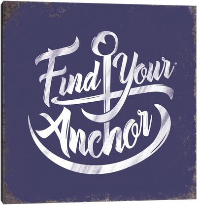 Find Anchor Canvas Art Print - Blue & White Art