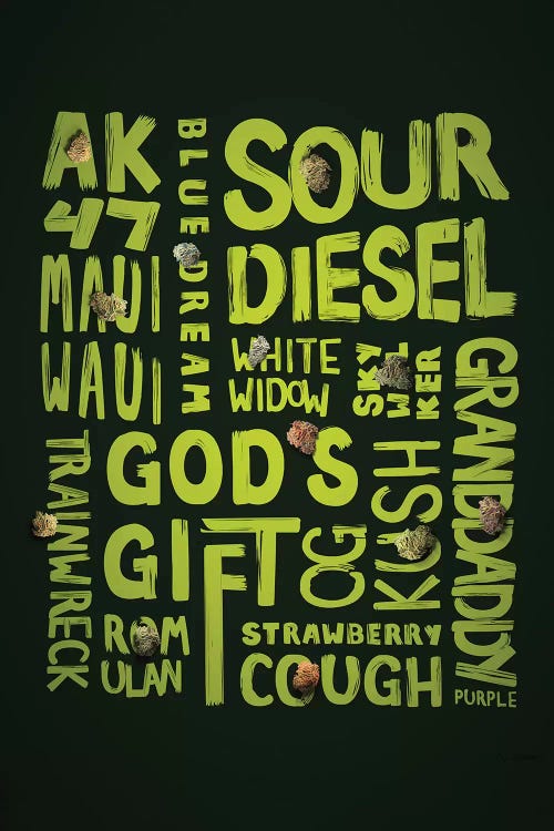 Green Words by JJ Brando wall art