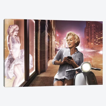 Marilyn Shop Window Canvas Print #JJB40} by JJ Brando Canvas Artwork