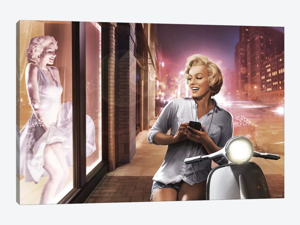 Marilyn Shop Window by JJ Brando 1-piece Canvas Print