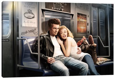 Subway Ride Canvas Art Print - Model & Fashion Icon Art