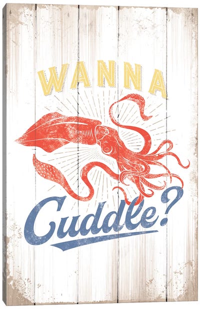 Wanna Cuddle Canvas Art Print - Squid