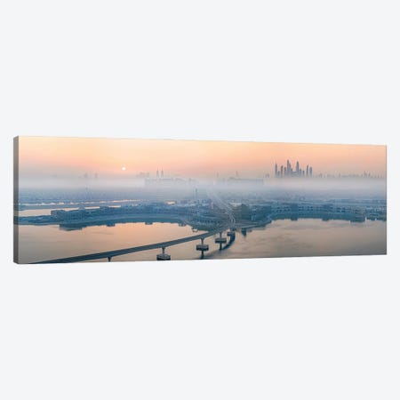 City In The Morning Mist Canvas Print #JJC4} by John J. Chen Canvas Print