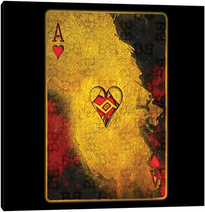 Burning Hearts [Ace] Canvas Art Print - Cards & Board Games