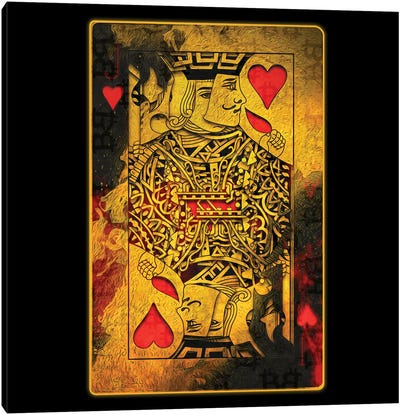 Burning Hearts [Jack] Canvas Art Print - Cards & Board Games