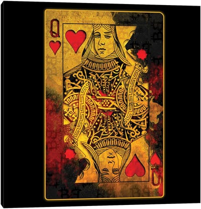 Burning Hearts [Queen] Canvas Art Print - Cards & Board Games