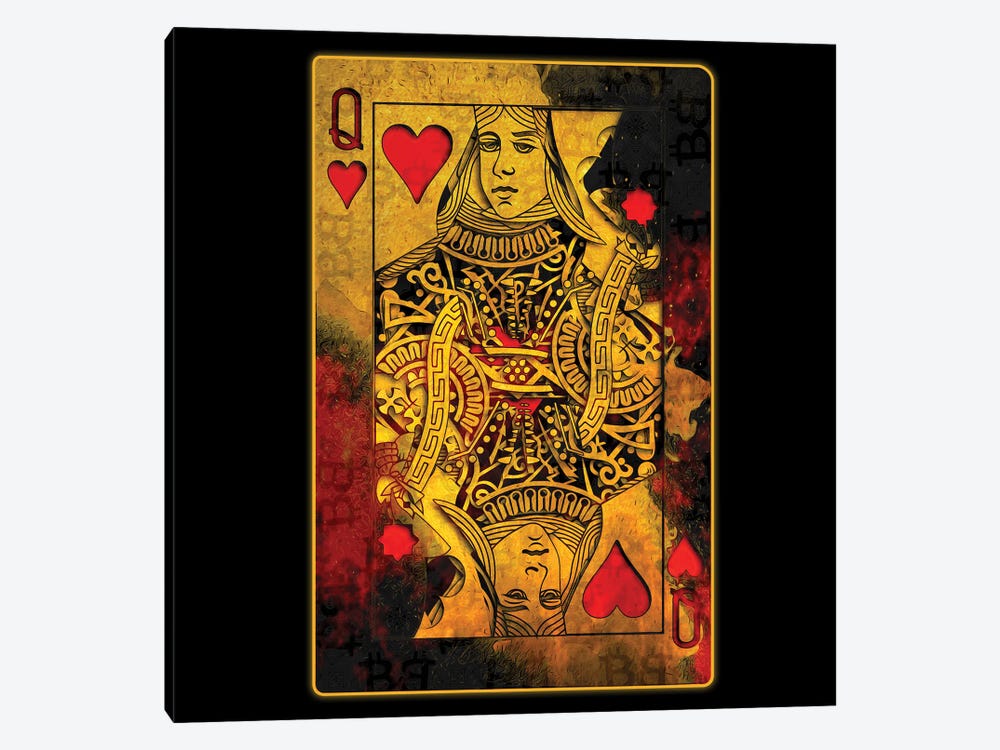 Burning Hearts [Queen] by Jesse Johnson 1-piece Canvas Wall Art