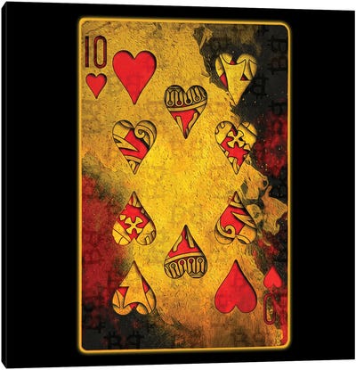 Burning Hearts [Ten] Canvas Art Print - Cards & Board Games