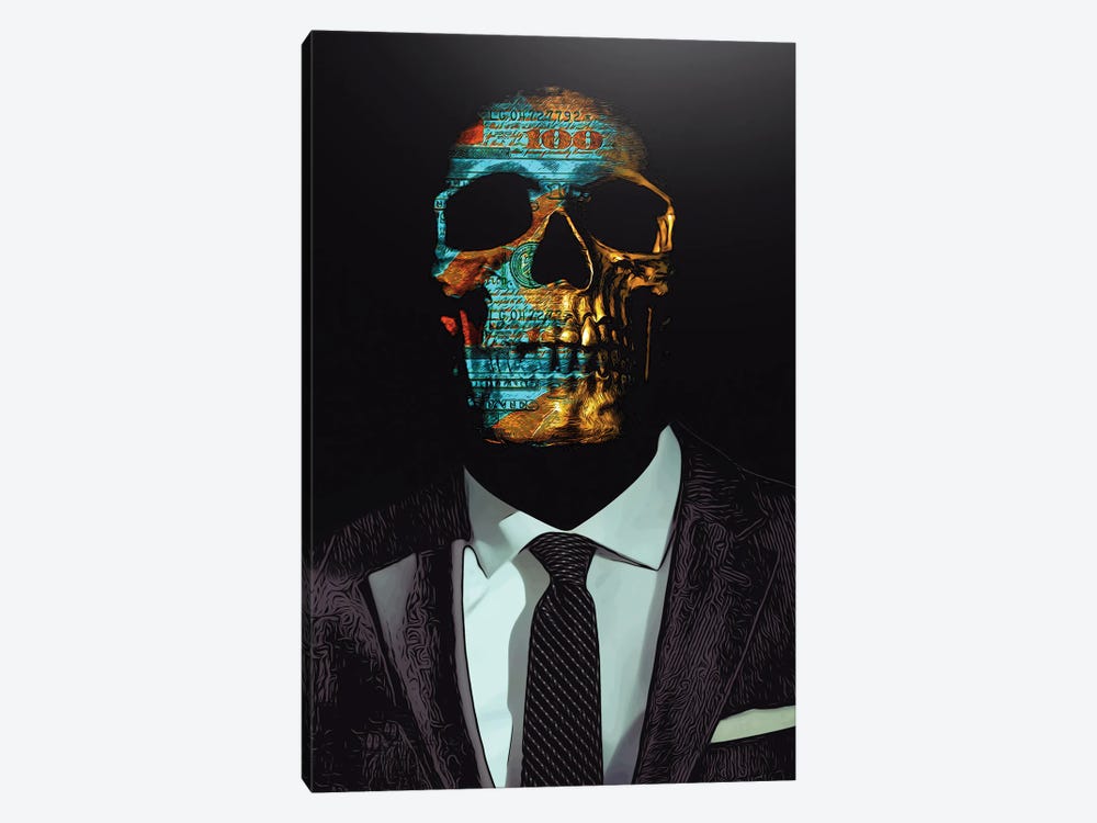 Suited Skull by Jesse Johnson 1-piece Canvas Art Print