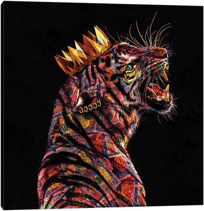 The Tiger King Canvas Art Print - Kings & Queens