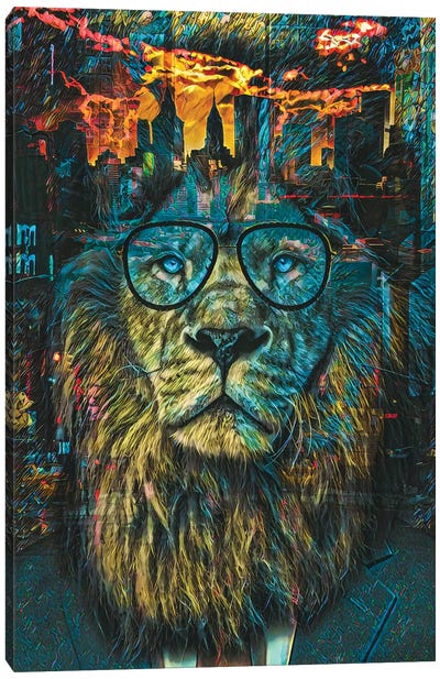 Nyc Business Lion Canvas Art Print