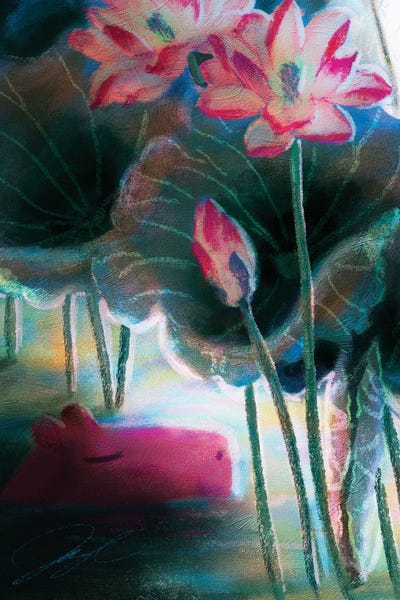 Capybara Under The Lotuses