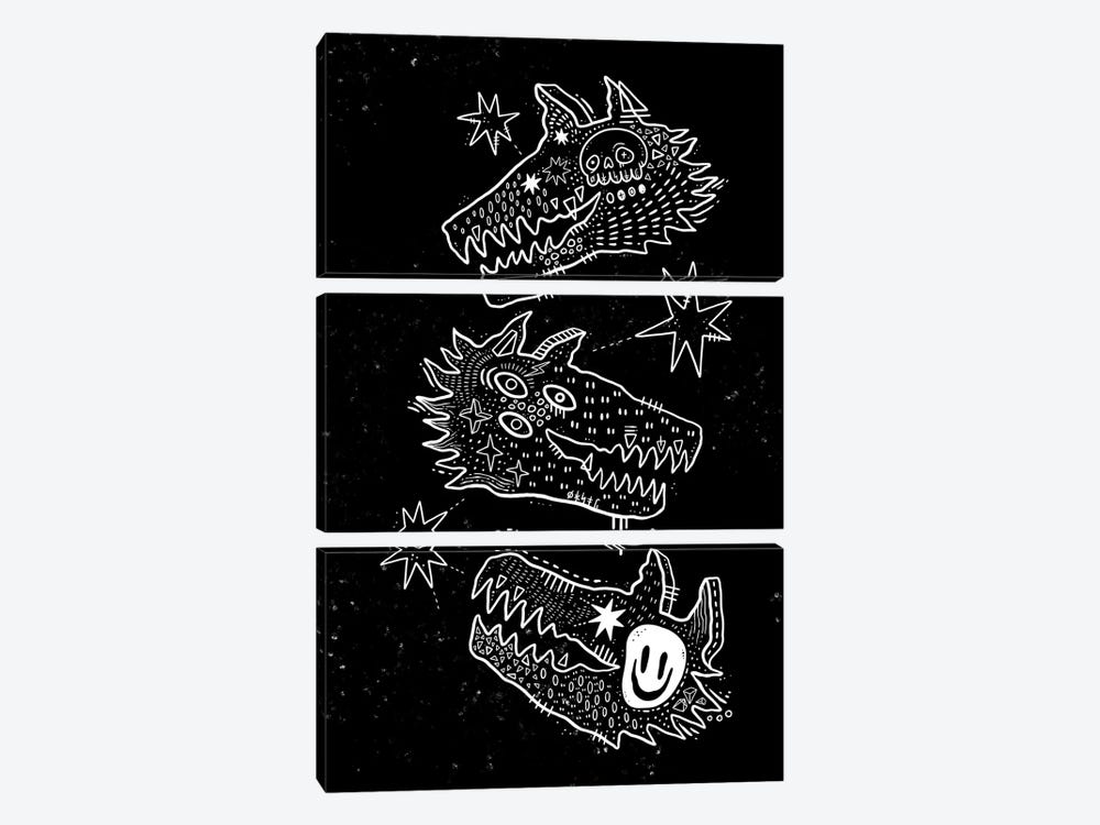Wolf Pack by Jesjinko 3-piece Canvas Print
