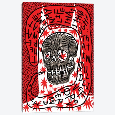 Skull Thoughts Canvas Print #JJK19} by Jesjinko Canvas Wall Art