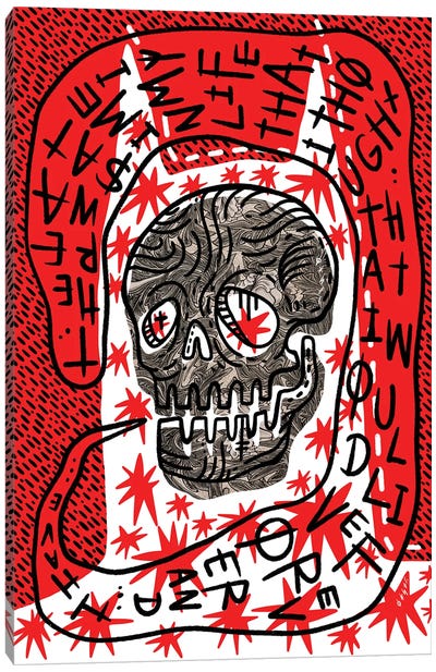 Skull Thoughts Canvas Art Print - Jesjinko