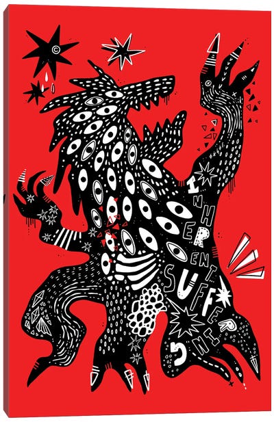 Holiday Monster Canvas Art Print - Jesjinko