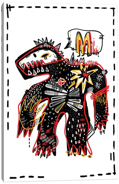 Godzilla On A Diet Canvas Art Print - Jesjinko