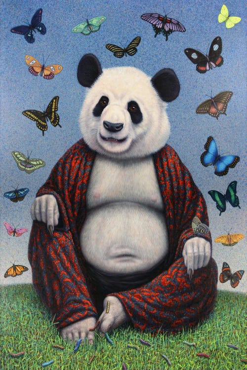 Panda Buddha Canvas Art Print 