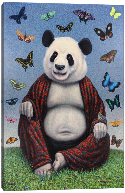 Panda Buddha Canvas Art Print - James W Johnson