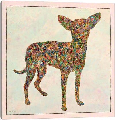 Chihuahua Shape Canvas Art Print - James W Johnson
