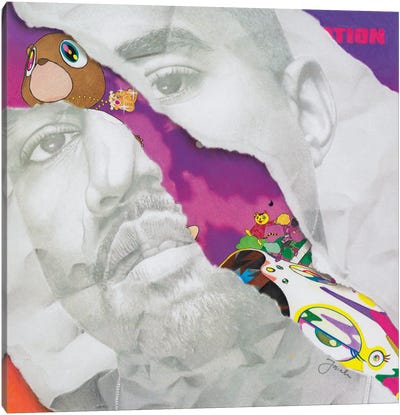 Graduation Remixed Canvas Art Print - Kanye West