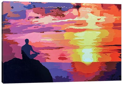 Meditations On A Sunset Canvas Art Print - John Jaster