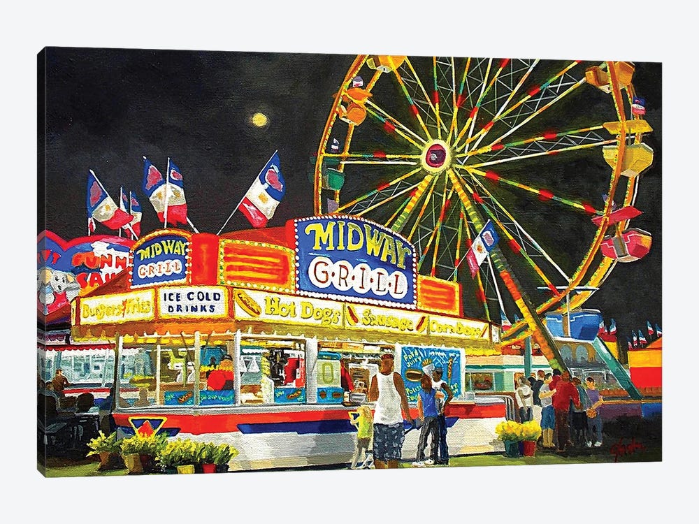Midway Grill by John Jaster 1-piece Canvas Print