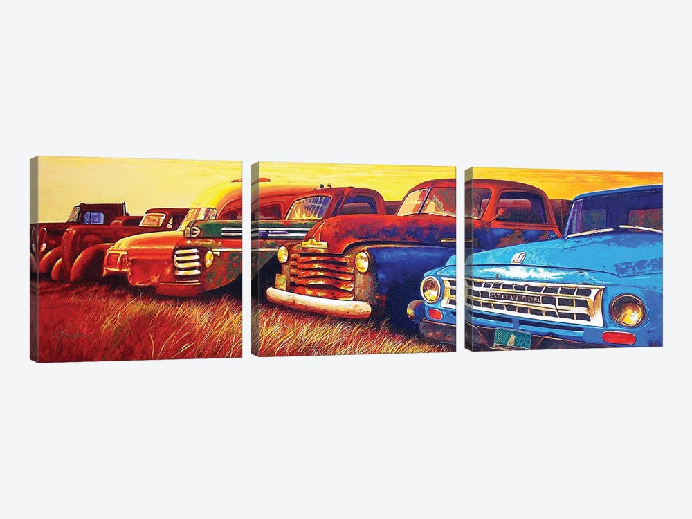 Out To Pasture by John Jaster 3-piece Canvas Art