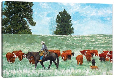Move Along Canvas Art Print - Cowboy & Cowgirl Art
