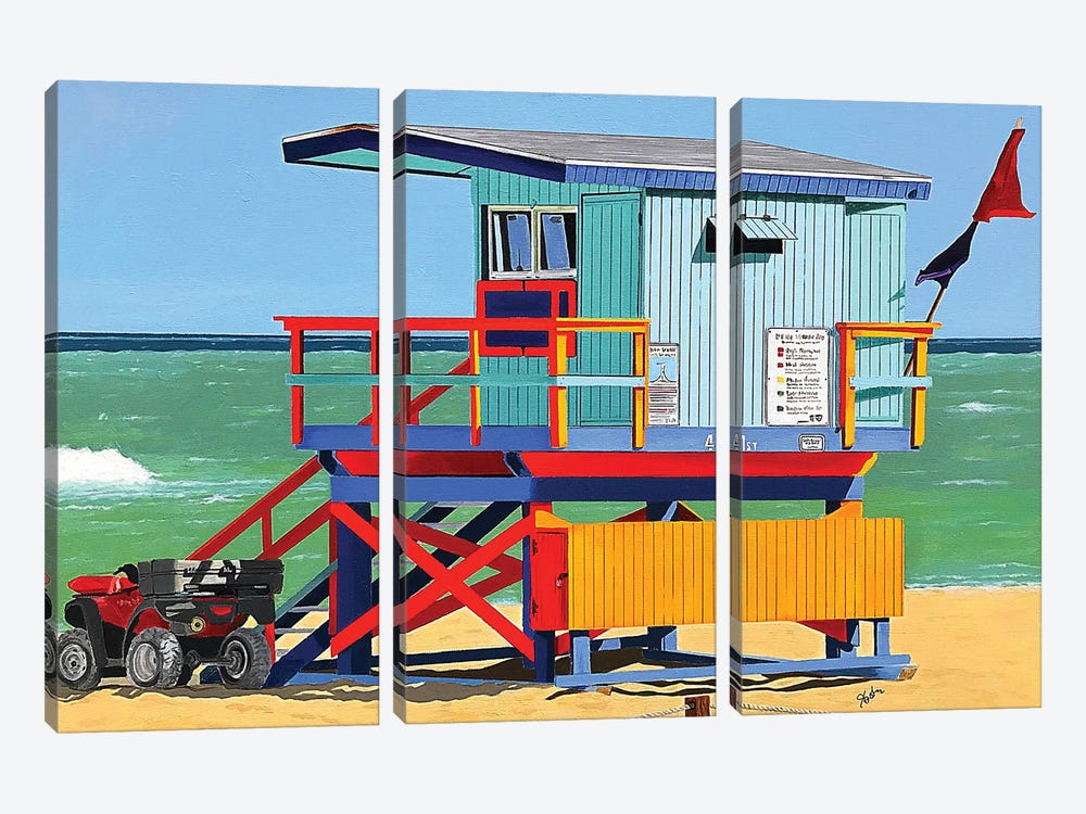 Prime Beachfront Property by John Jaster 3-piece Canvas Print