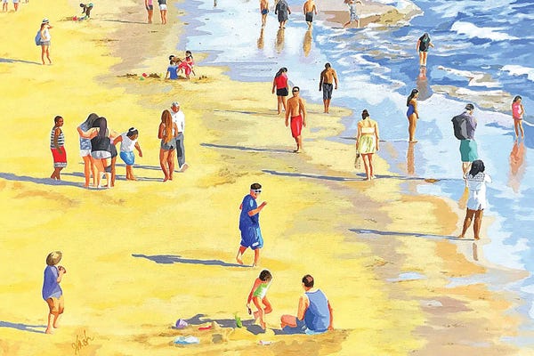 Large Coastal Art - Canvas Prints: Water's Edge by John Jaster