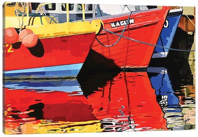 Boat Reflections Canvas Art Print - John Jaster