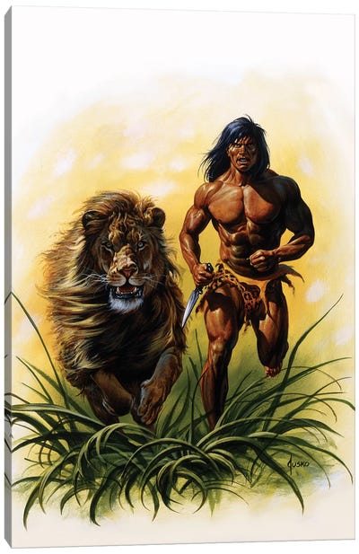 Tarzan®: On The Run Canvas Art Print - The Edgar Rice Burroughs Collection