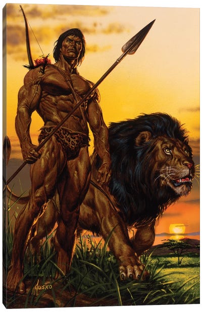 Tarzan®: On The Veldt Canvas Art Print - The Edgar Rice Burroughs Collection