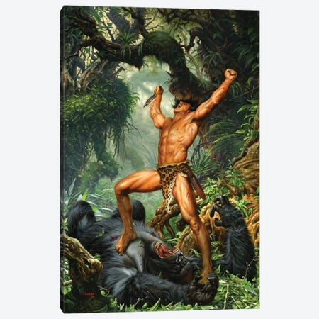 Tarzan of the Apes® 100th Anniversary Canvas Print #JJU21} by Joe Jusko Art Print