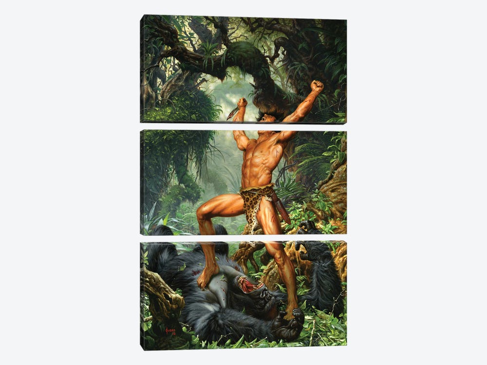 Tarzan of the Apes® 100th Anniversary by Joe Jusko 3-piece Canvas Art