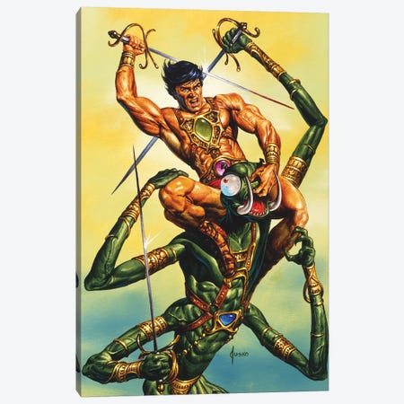 John Carter of Mars®: The Battle With Zad Canvas Print #JJU23} by Joe Jusko Canvas Art Print
