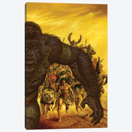 Tarzan® and the Golden Lion Canvas Print #JJU34} by Joe Jusko Canvas Print