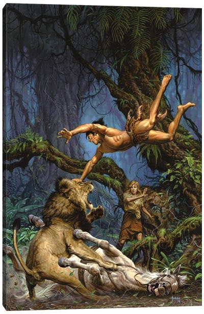 Tarzan And The Jewels Of Opar Canvas Art Print - The Edgar Rice Burroughs Collection