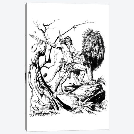 Tarzan® and the Golden Lion Frontispiece Canvas Print #JJU42} by Joe Jusko Art Print