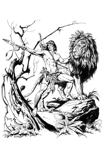 Joe Jusko: Tarzan® and the Golden Lion Frontispiece by Joe Jusko