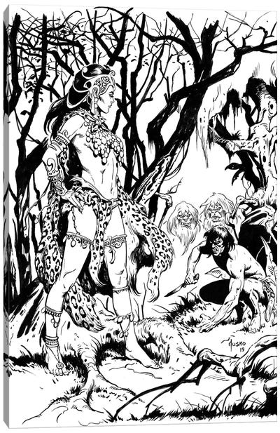 Tarzan And The Jewels Of Opar Frontispiece Canvas Art Print - The Edgar Rice Burroughs Collection