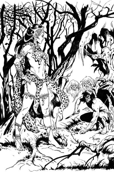 Tarzan: Tarzan® and the Jewels of Opar Frontispiece by Joe Jusko