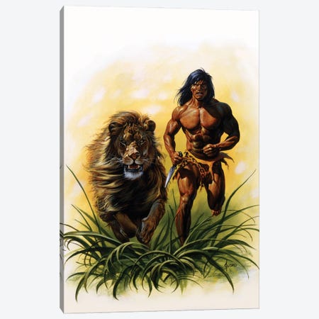 Tarzan® - On The Run Canvas Print #JJU52} by Joe Jusko Canvas Wall Art