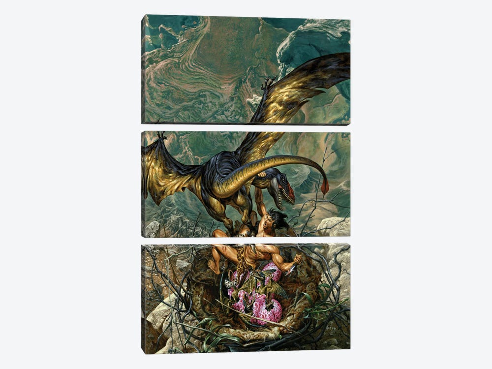 Tarzan® At The Earth's Core™ by Joe Jusko 3-piece Canvas Art Print