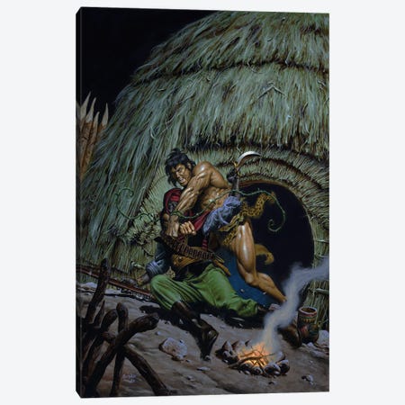 Tarzan® Triumphant Canvas Print #JJU59} by Joe Jusko Canvas Wall Art