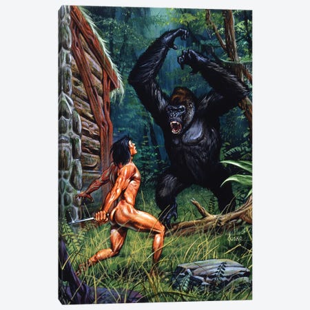 Tarzan of the Apes®: Bolgani Attack Canvas Print #JJU9} by Joe Jusko Art Print